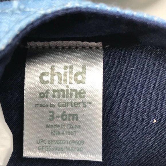 Child of Mine by Carter's Baby Girls Chambray Sneaker 3-6 Month Blue Bow New - Picture 4 of 8